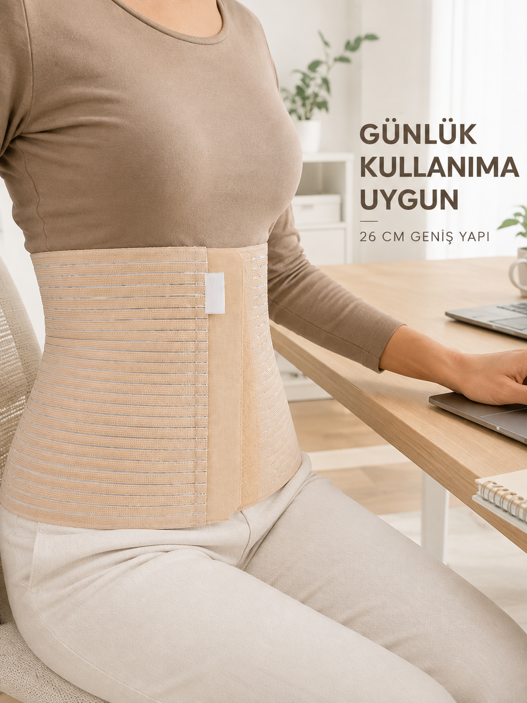 26 cm Karın Korsesi 4 Kademeli Ayarlanabilir Abdominal Bel Destek Korsesi - Lisinya