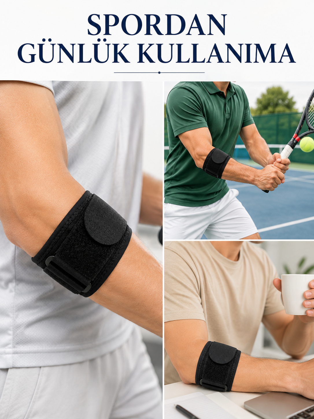 Epikondilit Bandajı Ayarlanabilir Tenisçi ve Golfçü Dirseği Destek Bandı - Lisinya Epikondilit Bandajı Ayarlanabilir Tenisçi ve Golfçü Dirseği Destek Bandı - Lisinya