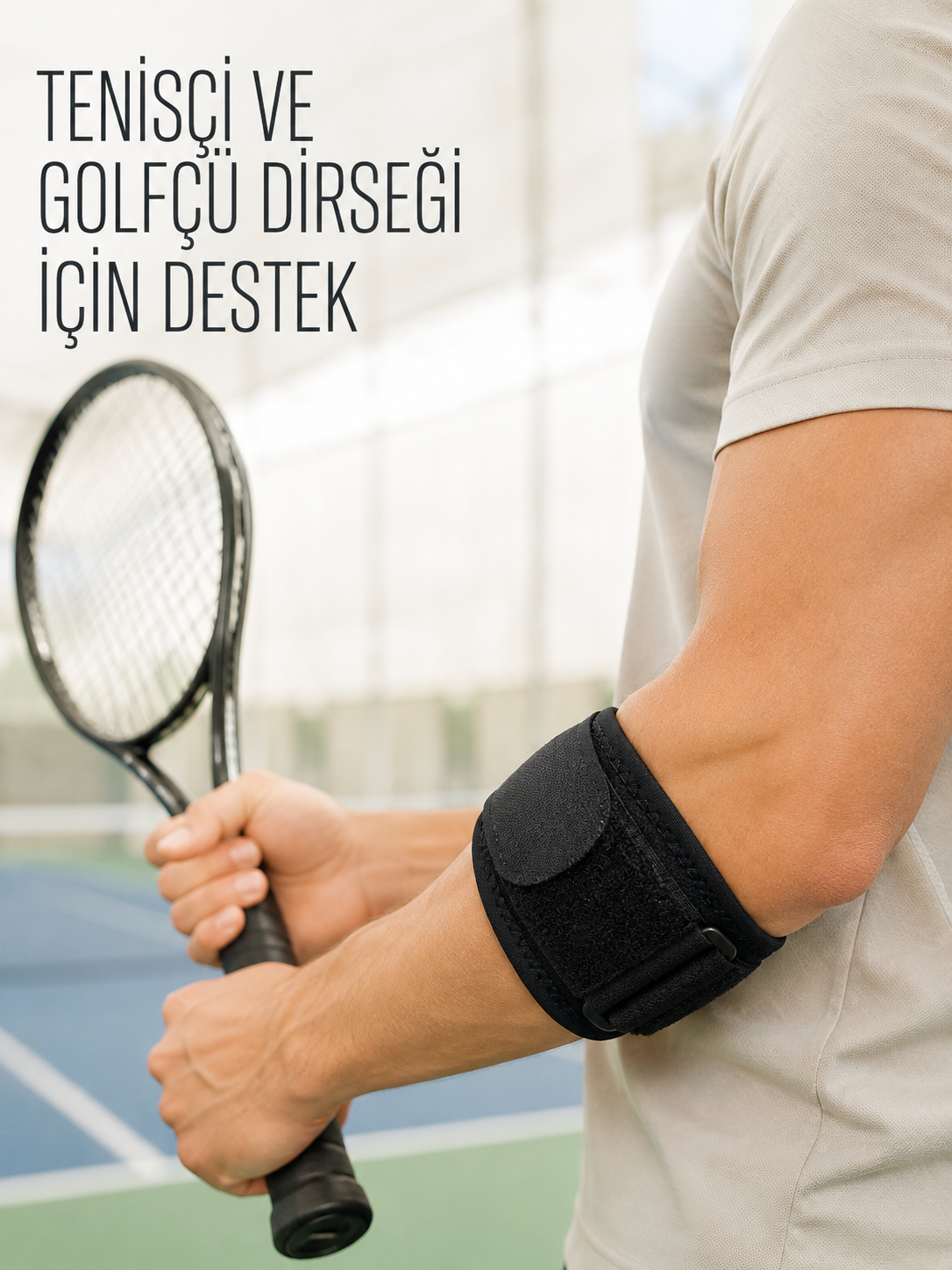 Ayarlanabilir Epikondilit Bandı Tenis Golf ve Sporcu Dirsek Desteği - Lisinya