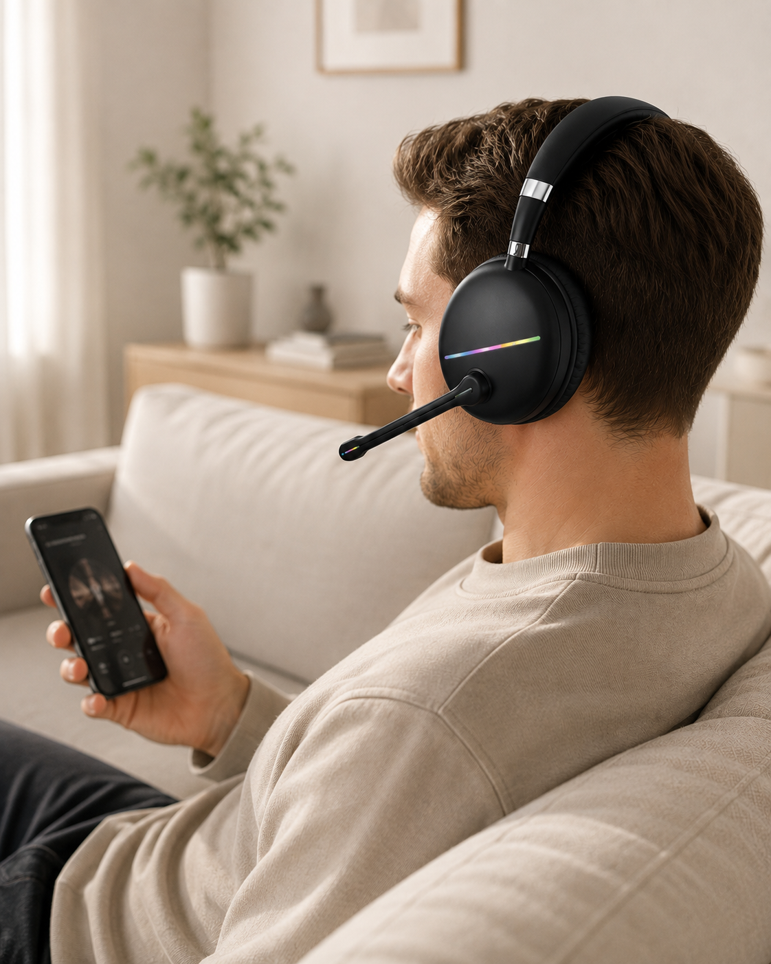 Bluetooth 5.0 Kablosuz Kulak Üstü Kulaklık Mikrofonlu RGB Aydınlatmalı - Lisinya Bluetooth 5.0 Kablosuz Kulak Üstü Kulaklık Mikrofonlu RGB Aydınlatmalı - Lisinya