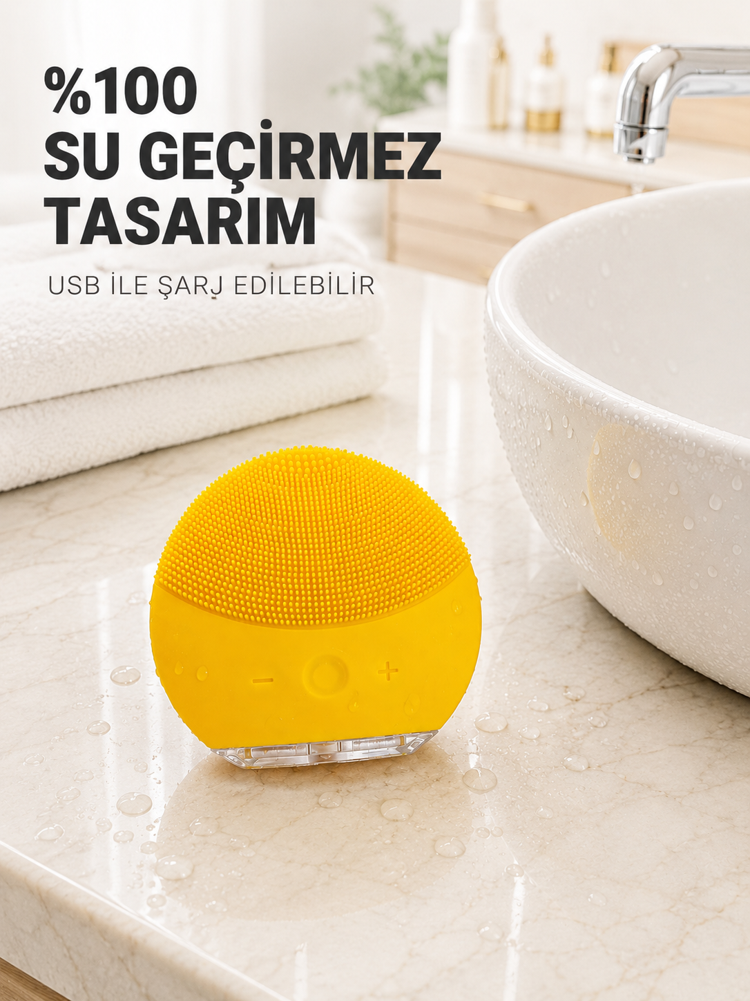 Titreşimli Silikon Yüz Temizleme Cihazı Ayarlanabilir Yoğunluk Su Geçirmez - Lisinya