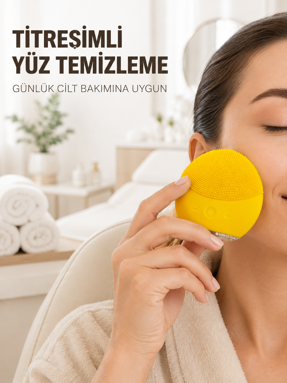 Su Geçirmez Titreşimli Yüz Temizleme Cihazı Yumuşak Silikon Cilt Bakım Fırçası - Lisinya