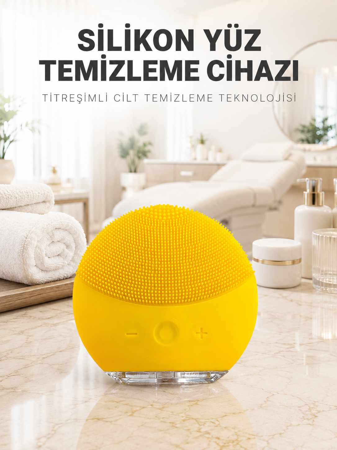 Elektrikli Silikon Yüz Temizleme Fırçası Şarjlı Ayarlanabilir Titreşimli Cilt Bakımı - Lisinya