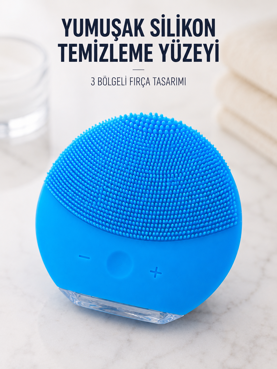 Silikon Yüz Temizleme Fırçası Ayarlanabilir Titreşimli Mavi Cilt Bakım Cihazı - Lisinya Silikon Yüz Temizleme Fırçası Ayarlanabilir Titreşimli Mavi Cilt Bakım Cihazı - Lisinya