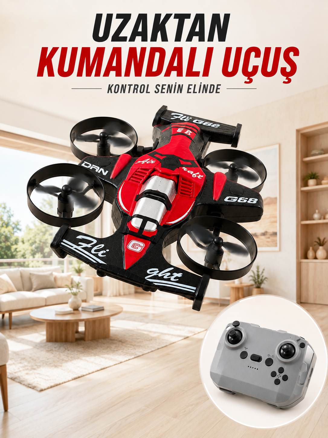 4 Pervaneli RC Drone Uzaktan Kumandalı 360 Derece Dönüşlü Akrobatik Uçan Oyuncak - Lisinya 4 Pervaneli RC Drone Uzaktan Kumandalı 360 Derece Dönüşlü Akrobatik Uçan Oyuncak - Lisinya