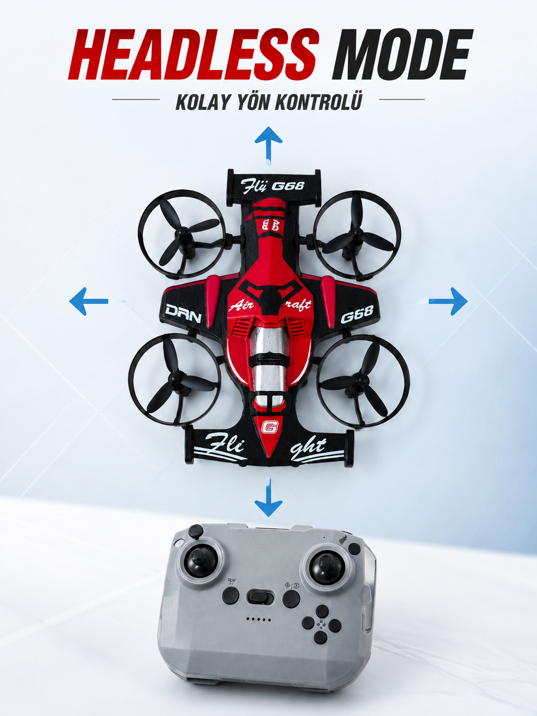 Uzaktan Kumandalı Araba Drone 3 Hız Kademeli 360° Dönüş ve Headless Mode Özellikli - Lisinya