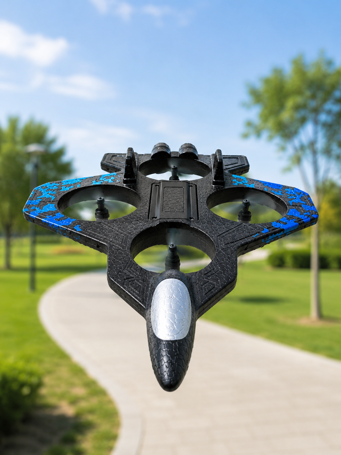 4 Pervaneli Jet Uçak Drone Uzaktan Kumandalı 360° Takla Renkli Işıklı Dengeli Uçuş - Lisinya
