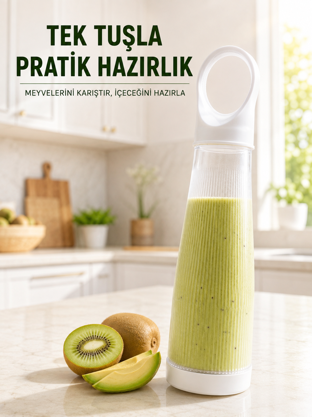 Şarjlı Smoothie Blender 400 ML Taşınabilir Meyve Karıştırıcı Pratik Mini Blender - Lisinya