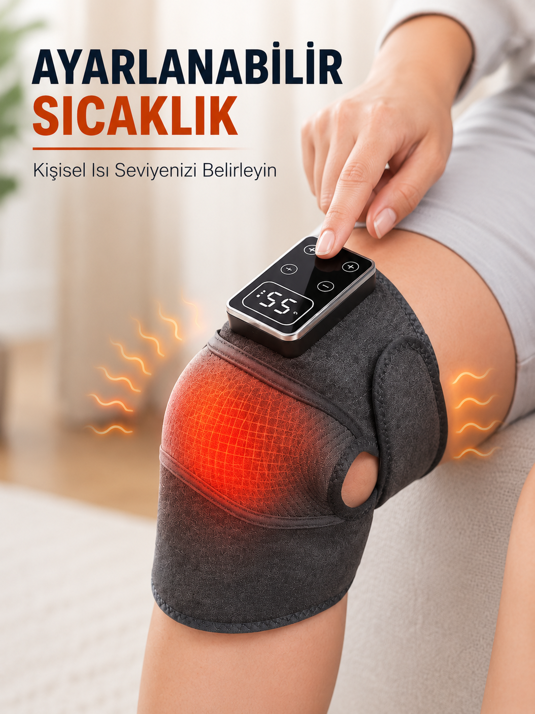 Çok Amaçlı Diz Dirsek Omuz Masaj Aleti Isıtmalı Titreşimli Şarjlı Masaj Cihazı - Lisinya