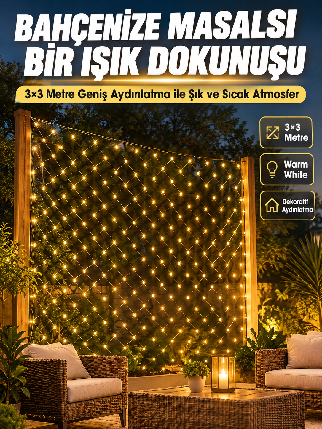 Sıcak Gün Işığı LED ile Geniş Alanlarda Göz Alıcı Dekorasyon - Lisinya