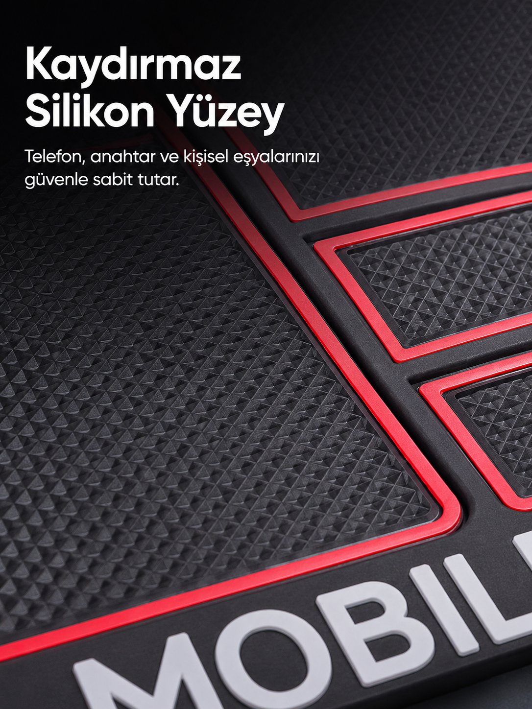 Çok Bölmeli Araç İçi Organizer Mat Kaydırmaz Silikon Telefon Tutuculu Tasarım - Lisinya Çok Bölmeli Araç İçi Organizer Mat Kaydırmaz Silikon Telefon Tutuculu Tasarım - Lisinya