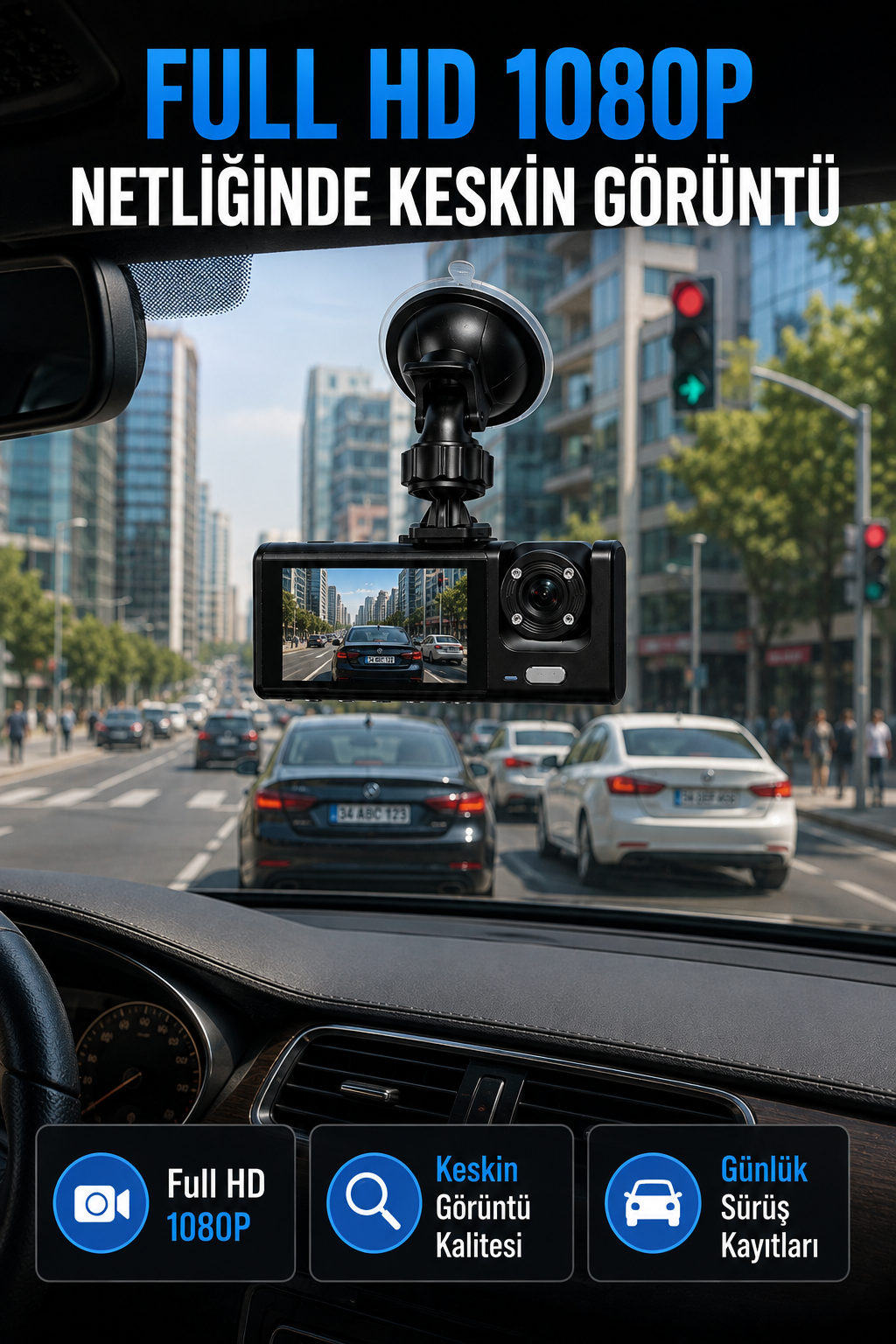 Araç İçi Kayıt Kamerası 1080P Full HD WiFi Destekli Ön ve Arka Kameralı Araç Kamerası - Lisinya Araç İçi Kayıt Kamerası 1080P Full HD WiFi Destekli Ön ve Arka Kameralı Araç Kamerası - Lisinya