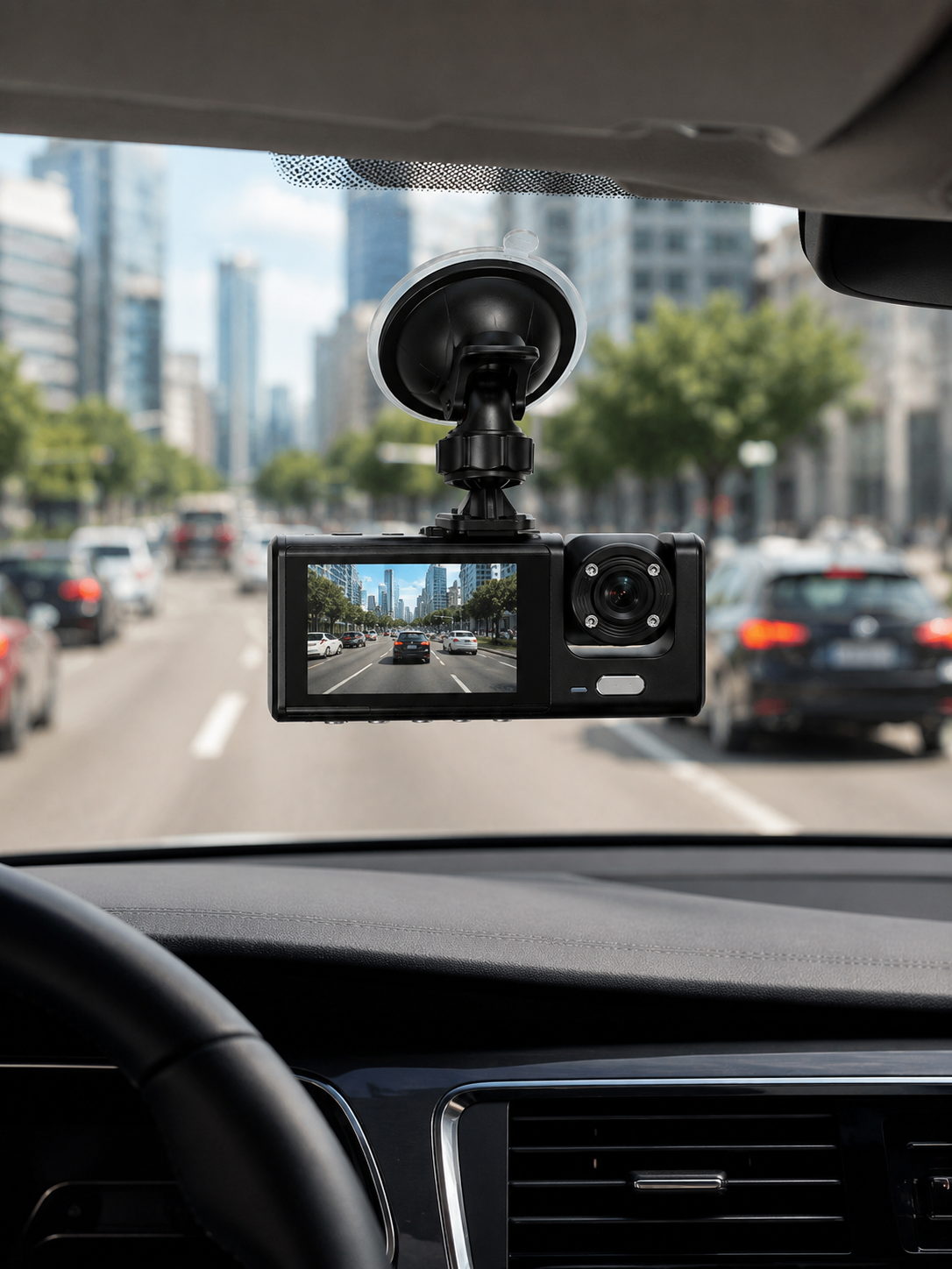 1080P Full HD Araç İçi Kamera WiFi Bağlantılı Çift Kameralı Geniş Açılı Araç Kayıt Kamerası - Lisinya