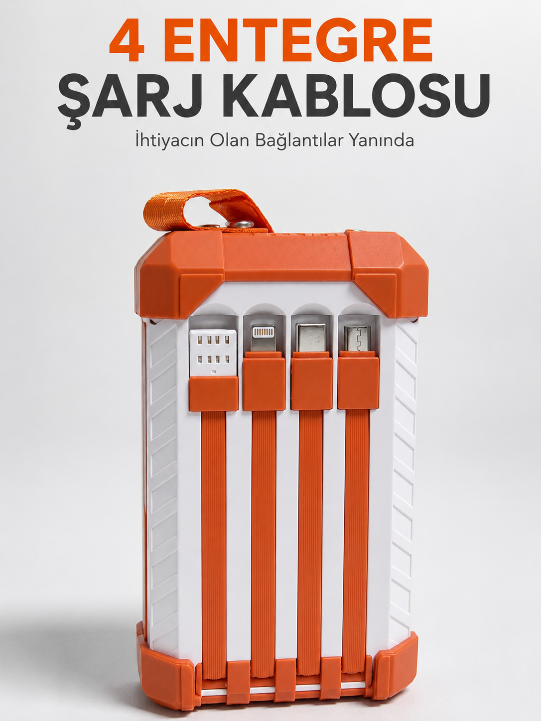 Yüksek Kapasiteli 60000 mAh Güç Bankası 22.5W Hızlı Şarj Type-C USB Çıkışlı Dahili Kablolu Dijital Göstergeli - Lisinya