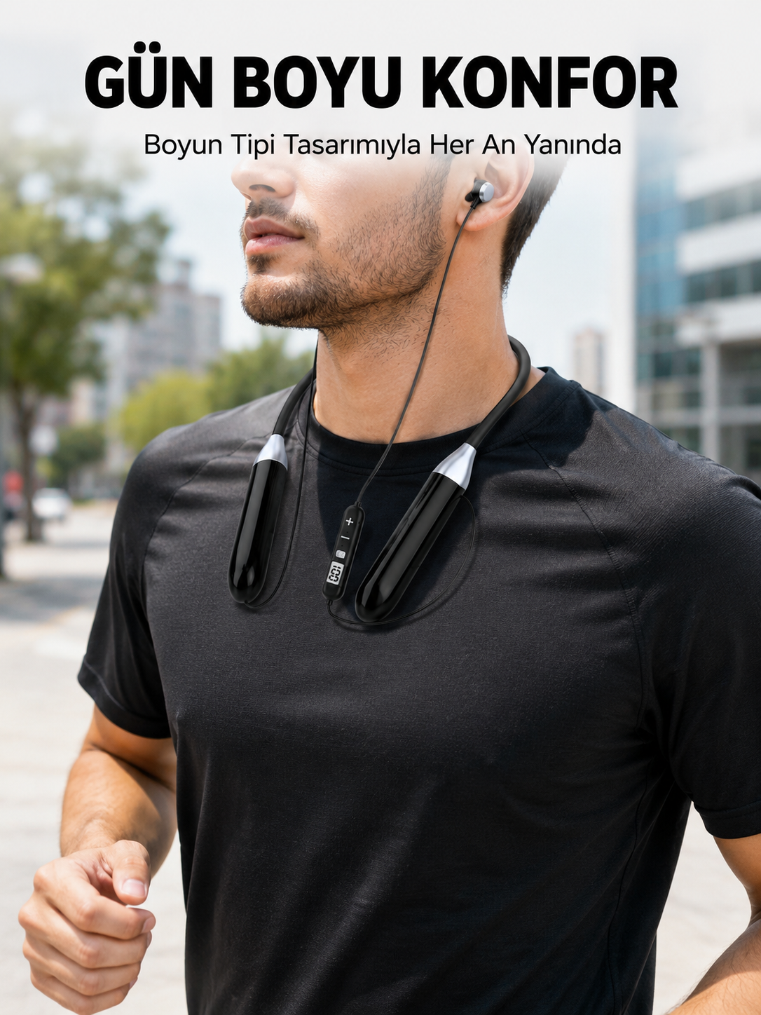 Boyun Tipi Bluetooth Kulaklık Kablosuz Mikrofonlu Uzun Kullanım Süreli Müzik ve Telefon Görüşme Kulaklığı - Lisinya