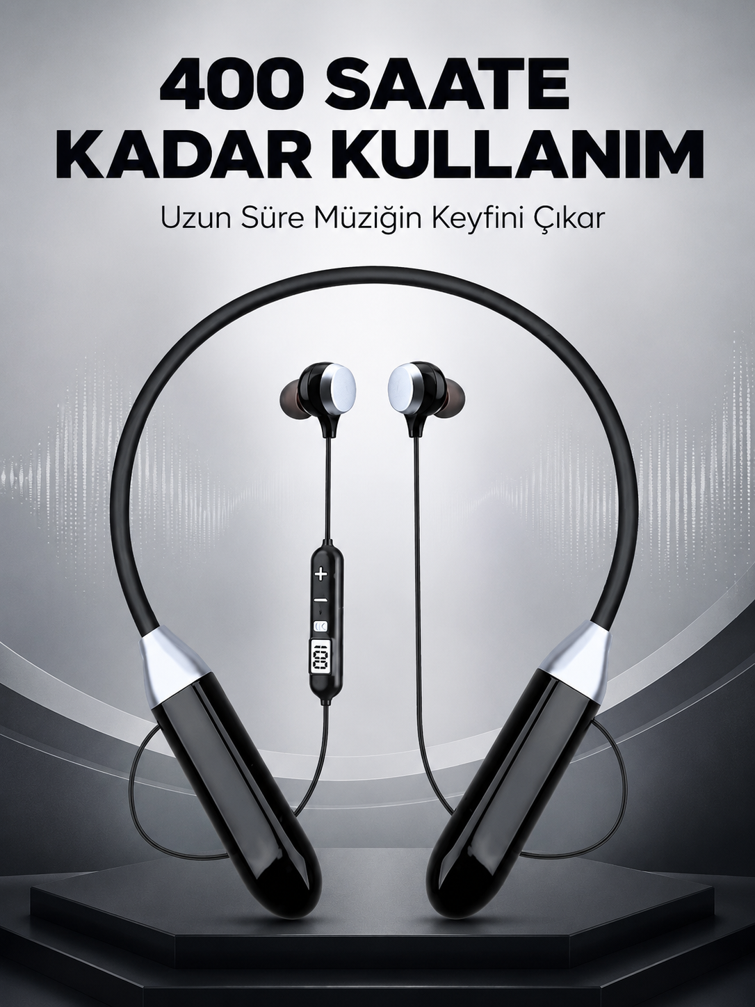Spor İçin Bluetooth Boyun Kulaklığı Mikrofonlu Kablosuz Kulak İçi Müzik ve Telefon Kulaklığı - Lisinya