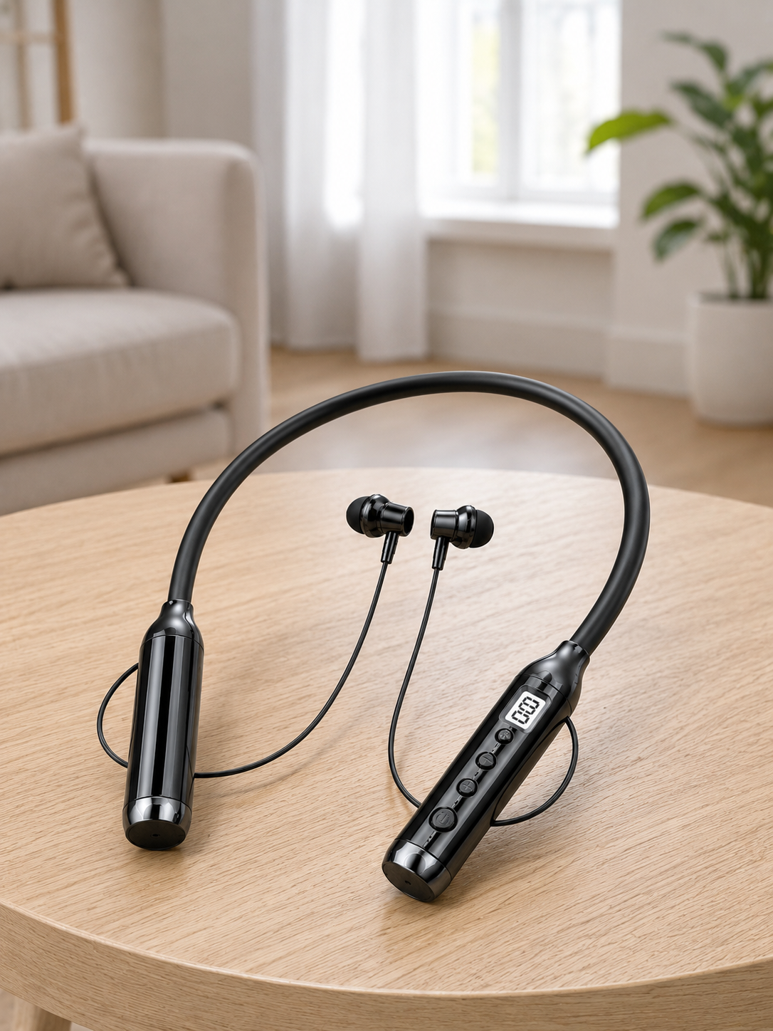 600 Saat Kullanım Süreli Boyun Tipi Bluetooth Kulaklık Mikrofonlu Dijital Göstergeli Kablosuz Kulak İçi Kulaklık - Lisinya 600 Saat Kullanım Süreli Boyun Tipi Bluetooth Kulaklık Mikrofonlu Dijital Göstergeli Kablosuz Kulak İçi Kulaklık - Lisinya