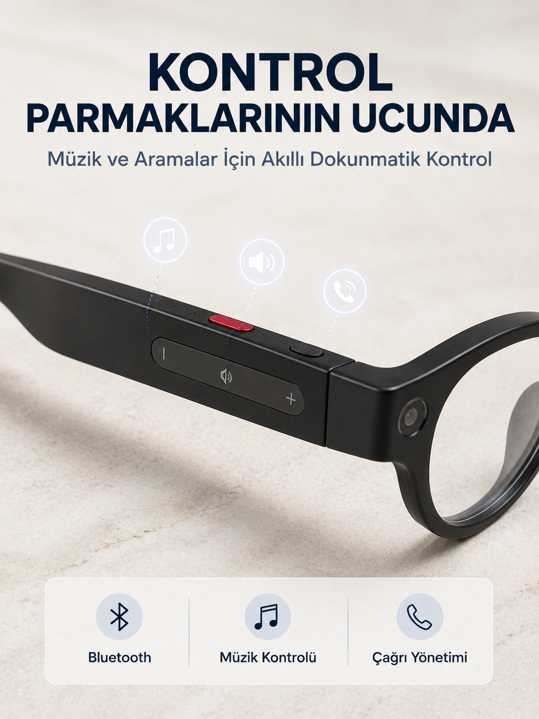 Siyah Kameralı Akıllı Gözlük AI Görüntü Tanıma Bluetooth Müzik Telefon Görüşme Dokunmatik Kontrollü - Lisinya Siyah Kameralı Akıllı Gözlük AI Görüntü Tanıma Bluetooth Müzik Telefon Görüşme Dokunmatik Kontrollü - Lisinya