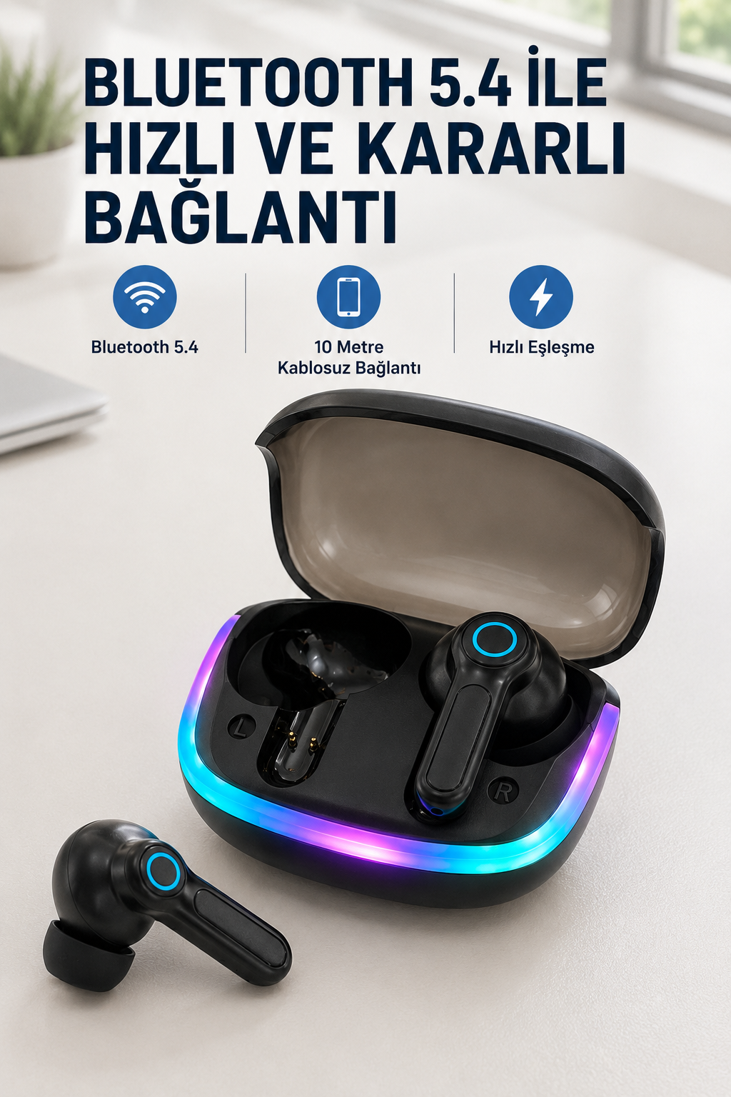 WS Bluetooth Kulaklık Quad ENC HD Voice 500mAh Şarj Kutulu Kablosuz Kulaklık - Lisinya WS Bluetooth Kulaklık Quad ENC HD Voice 500mAh Şarj Kutulu Kablosuz Kulaklık - Lisinya