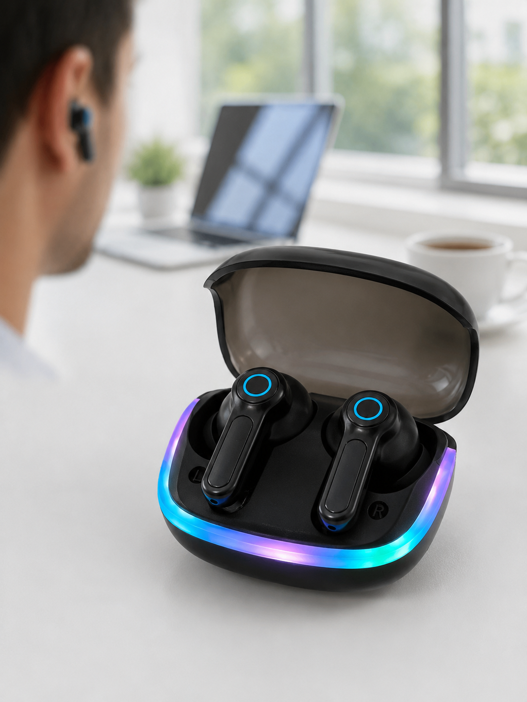WS Bluetooth Kulaklık Quad ENC HD Voice 500mAh Şarj Kutulu Kablosuz Kulaklık - Lisinya