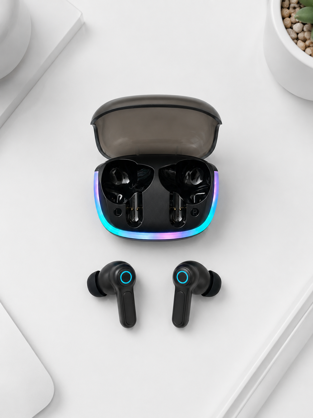 WS Bluetooth Kulaklık Quad ENC HD Voice 500mAh Şarj Kutulu Kablosuz Kulaklık - Lisinya