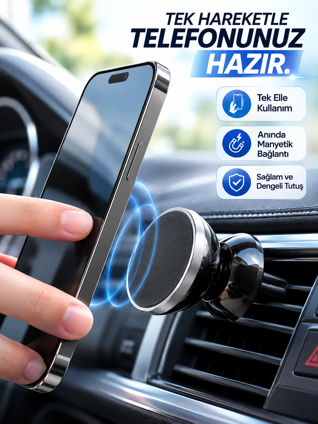 Havalandırma Izgarası İçin Manyetik Araç Telefon Tutucu - Lisinya Havalandırma Izgarası İçin Manyetik Araç Telefon Tutucu - Lisinya