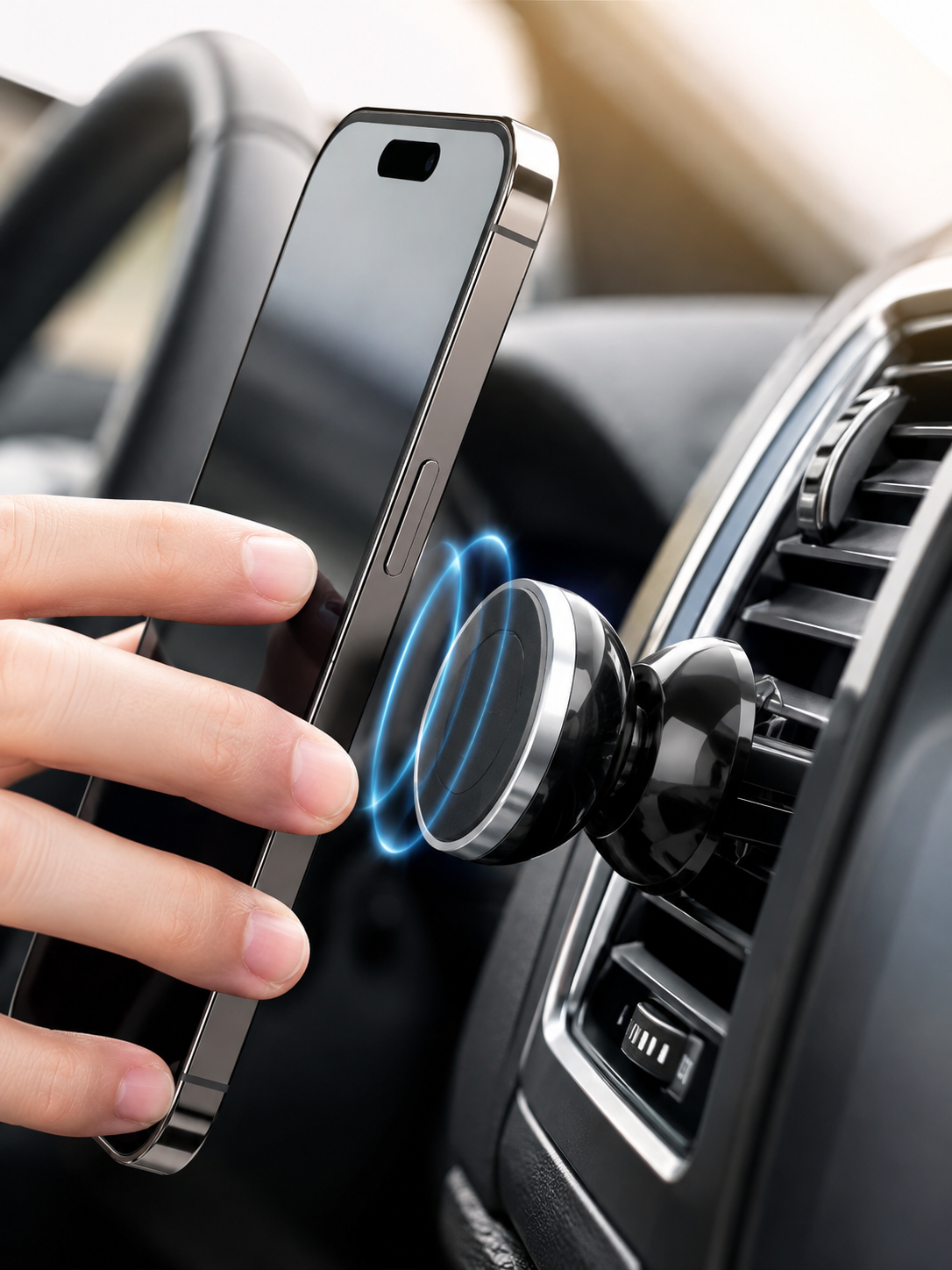 Araç İçi Manyetik Telefon Tutucu Havalandırma Izgarası Uyumlu Telefon Tutacağı - Lisinya