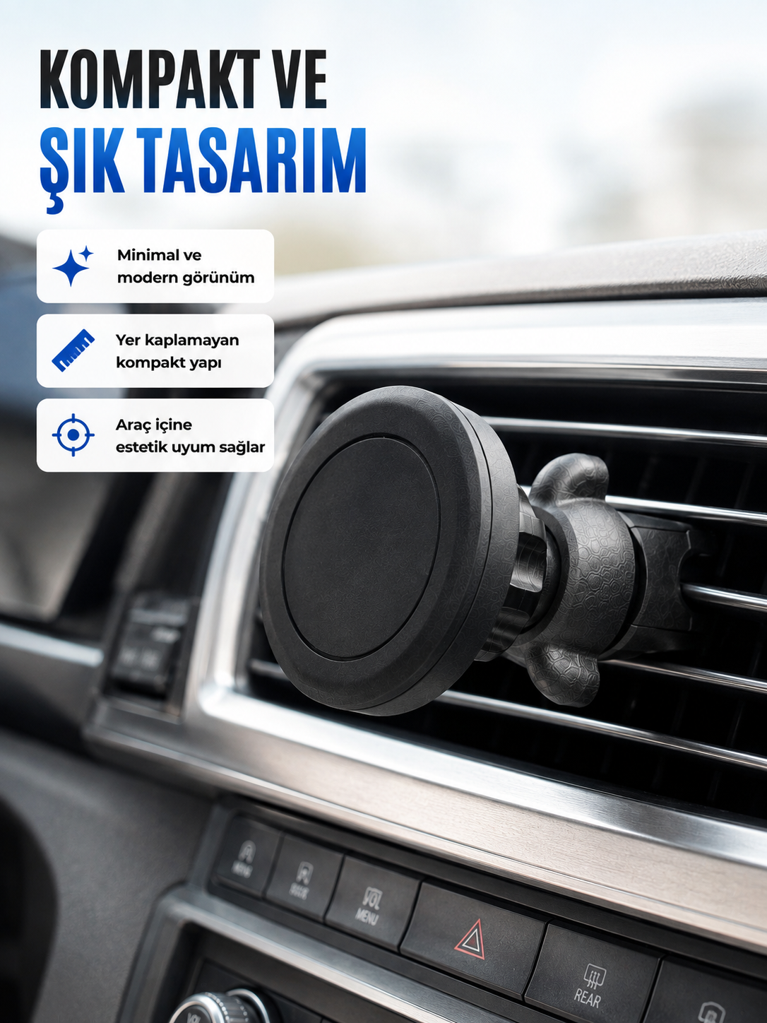 Mıknatıslı Araç İçi Telefon Tutucu Havalandırma Izgarası Telefon Standı - Lisinya