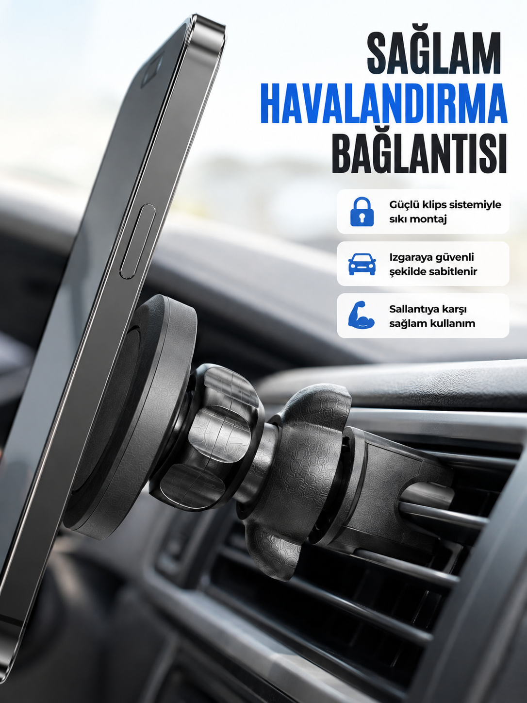 Araç Havalandırma Izgarası İçin Mıknatıslı Telefon Tutucu Stand - Lisinya Araç Havalandırma Izgarası İçin Mıknatıslı Telefon Tutucu Stand - Lisinya