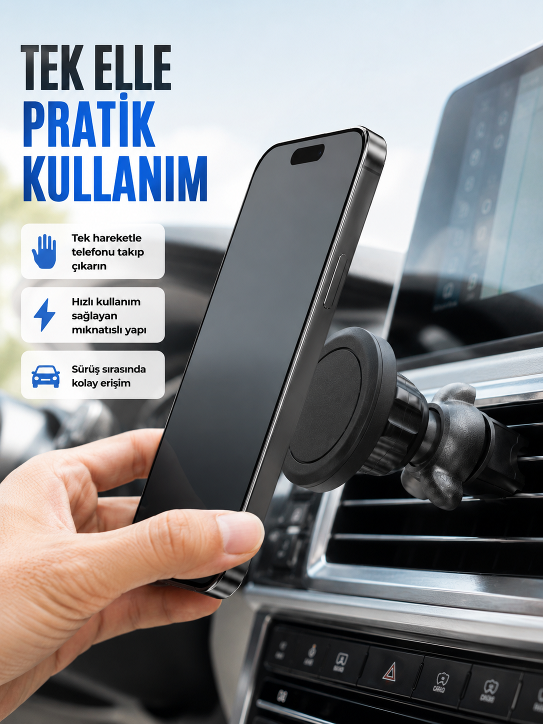 Güçlü Manyetik Araç İçi Telefon Tutucu Universal Telefon Standı - Lisinya Güçlü Manyetik Araç İçi Telefon Tutucu Universal Telefon Standı - Lisinya