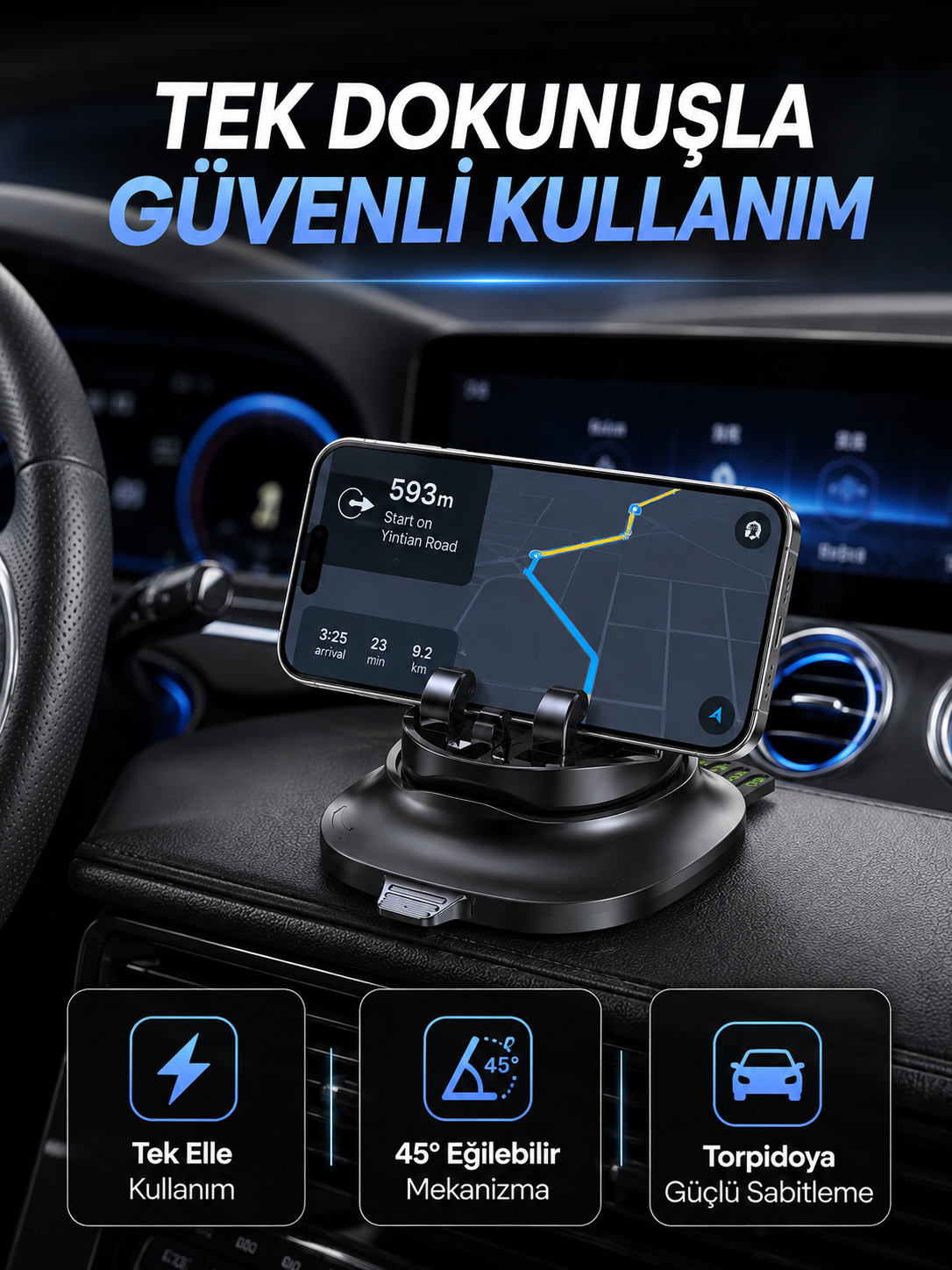 Gizlenebilir Telefon Numaralı Araç İçi Telefon Tutucu Torpido Üstü Telefon Standı - Lisinya Gizlenebilir Telefon Numaralı Araç İçi Telefon Tutucu Torpido Üstü Telefon Standı - Lisinya