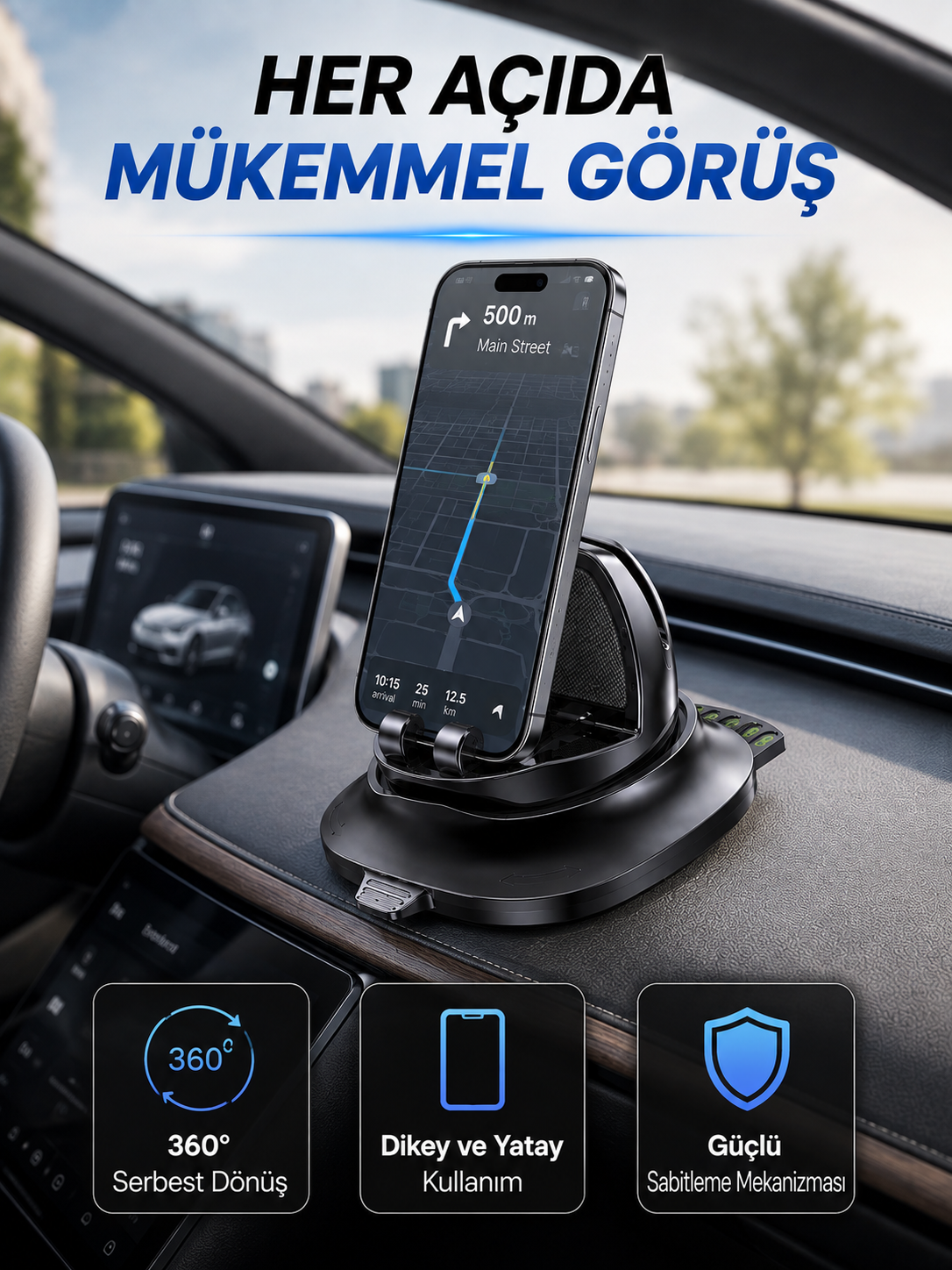 Çok Fonksiyonlu Araç İçi Telefon Tutucu Gizlenebilir Telefon Numarası Özellikli Stand - Lisinya Çok Fonksiyonlu Araç İçi Telefon Tutucu Gizlenebilir Telefon Numarası Özellikli Stand - Lisinya