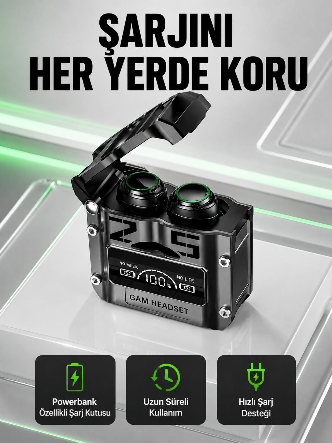 Yüksek Ses Kaliteli Kablosuz Bluetooth Kulaklık Suya Dayanıklı Yeni Nesil - Lisinya