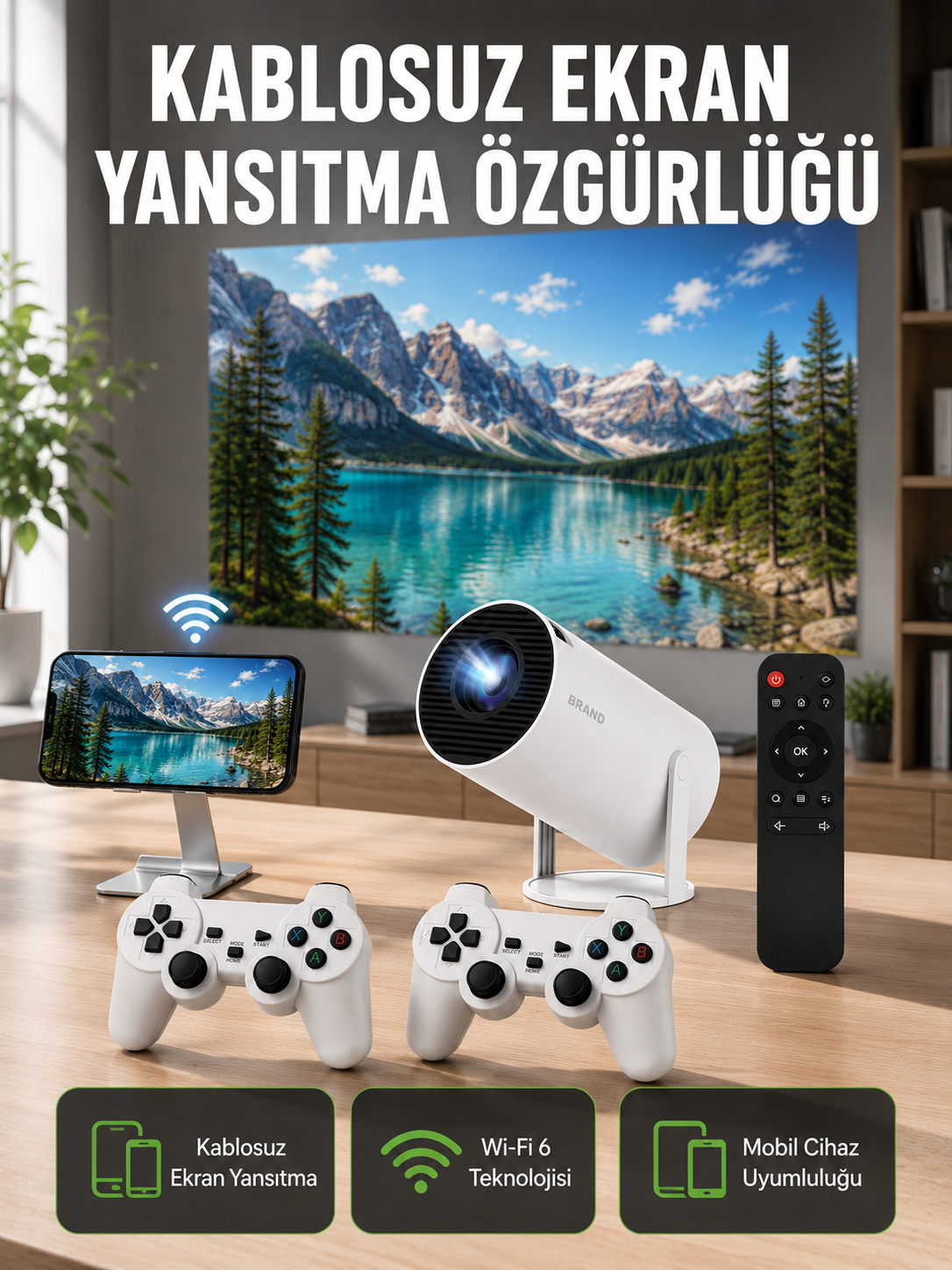Taşınabilir Çok Fonksiyonlu Projeksiyon – Oyun, Sunum, Netflix ve Eğitim İçin Yeni Nesil - Lisinya Taşınabilir Çok Fonksiyonlu Projeksiyon – Oyun, Sunum, Netflix ve Eğitim İçin Yeni Nesil - Lisinya