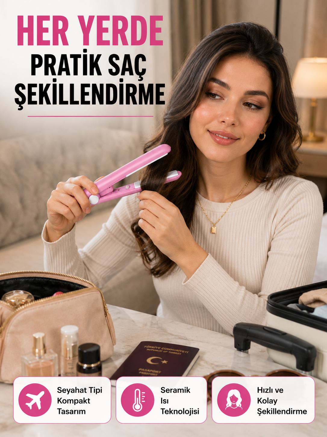 Yüzer Plakalı Kompakt Bukle Maşası – Elastik Tutuculu, Saç Dostu Profesyonel Tasarım Yeni Nesil - Lisinya Yüzer Plakalı Kompakt Bukle Maşası – Elastik Tutuculu, Saç Dostu Profesyonel Tasarım Yeni Nesil - Lisinya