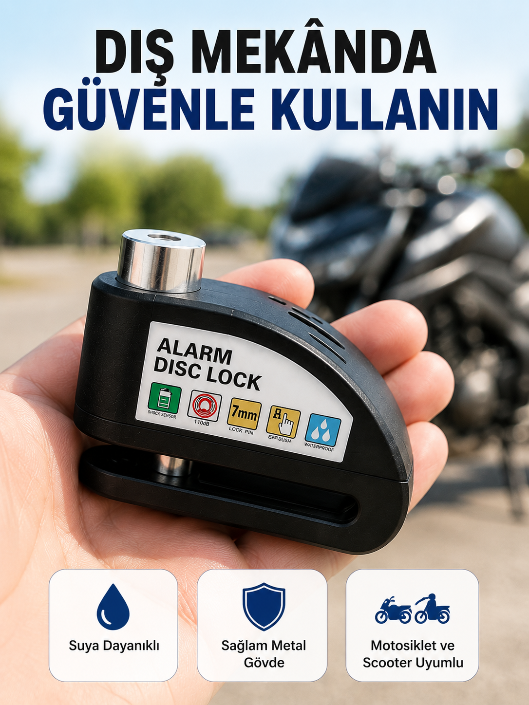 Disk Fren Kilidi Alarmlı Anti Hırsızlık Motosiklet Scooter Bisiklet Yeni Nesil - Lisinya Disk Fren Kilidi Alarmlı Anti Hırsızlık Motosiklet Scooter Bisiklet Yeni Nesil - Lisinya