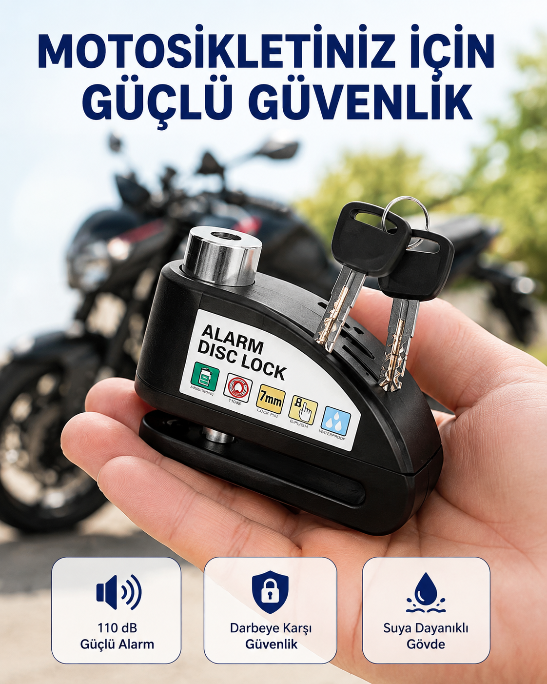 Taşınabilir Alarm Disk Kilidi Motosiklet Scooter Bisiklet Güvenlik Yeni Nesil - Lisinya Taşınabilir Alarm Disk Kilidi Motosiklet Scooter Bisiklet Güvenlik Yeni Nesil - Lisinya