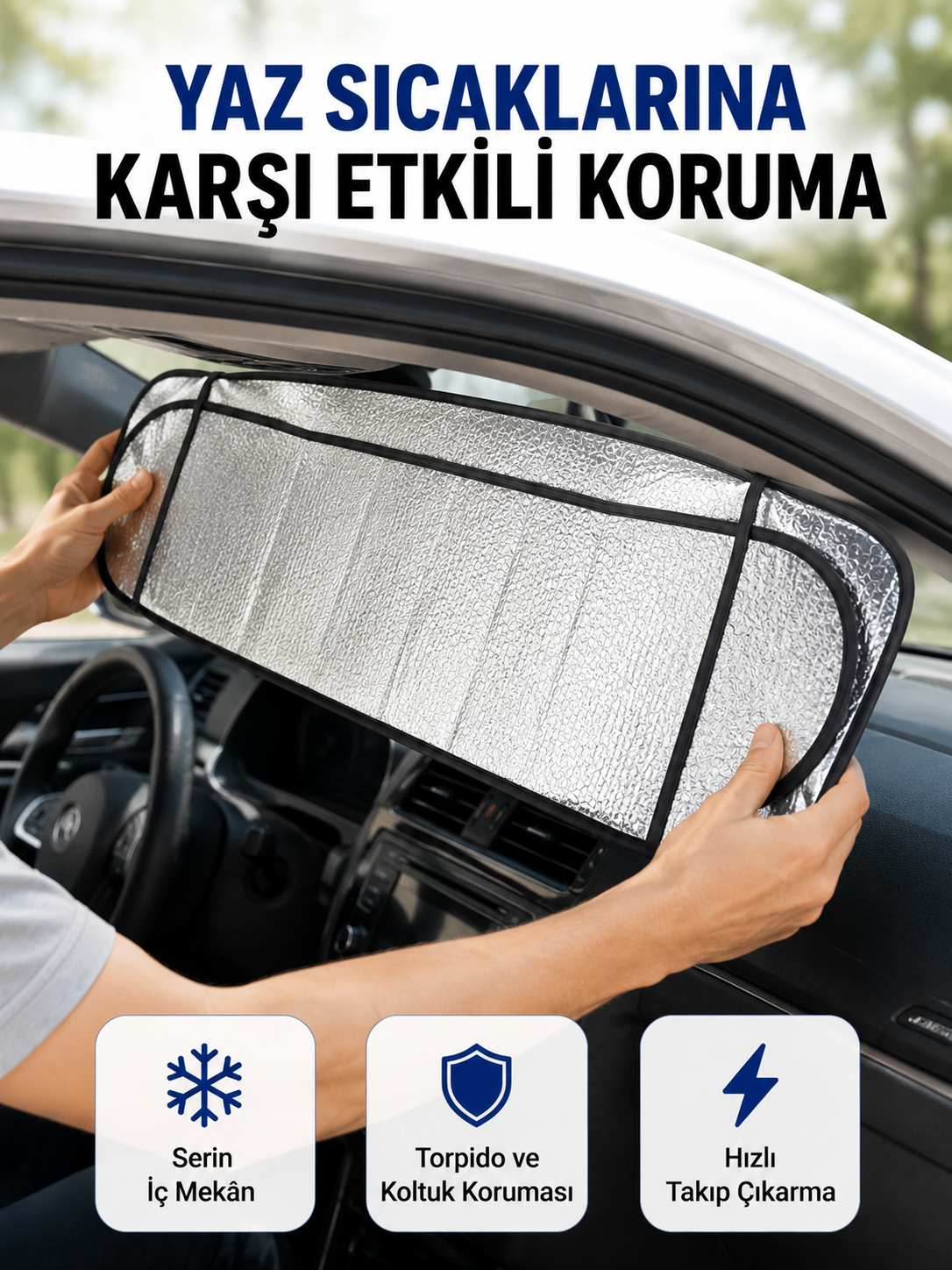 Sünger İzolasyonlu Katlanabilir Güneşlik - Lisinya Sünger İzolasyonlu Katlanabilir Güneşlik - Lisinya