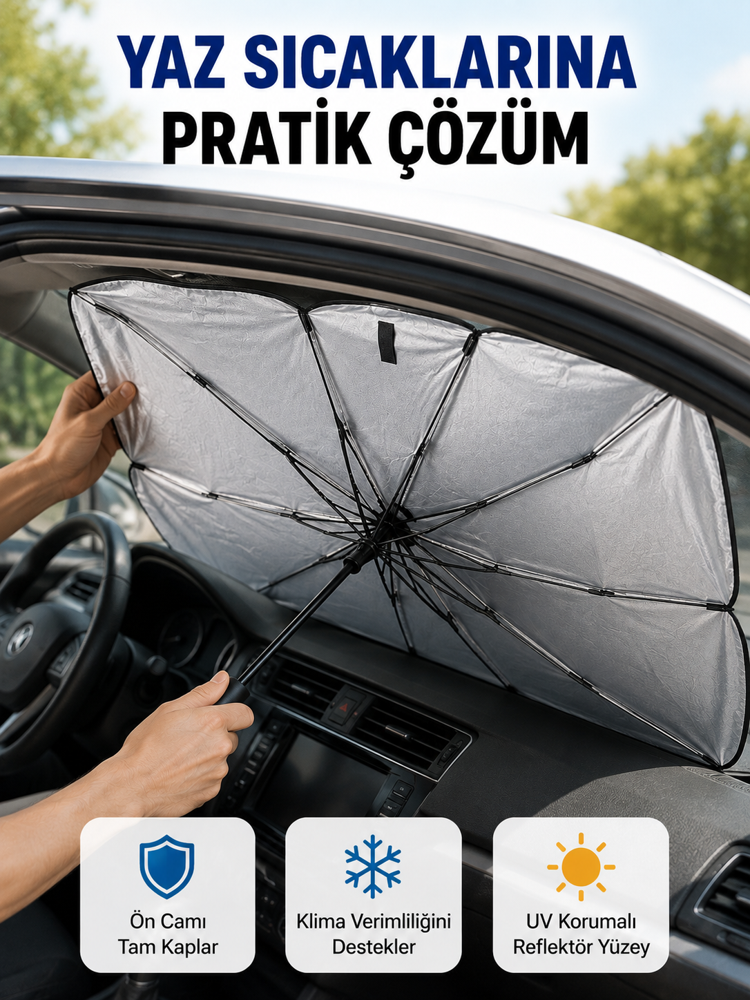 Katlanabilir Oto Güneşlik – UV Koruma ve Isı Yalıtımı Yeni Nesil - Lisinya Katlanabilir Oto Güneşlik – UV Koruma ve Isı Yalıtımı Yeni Nesil - Lisinya