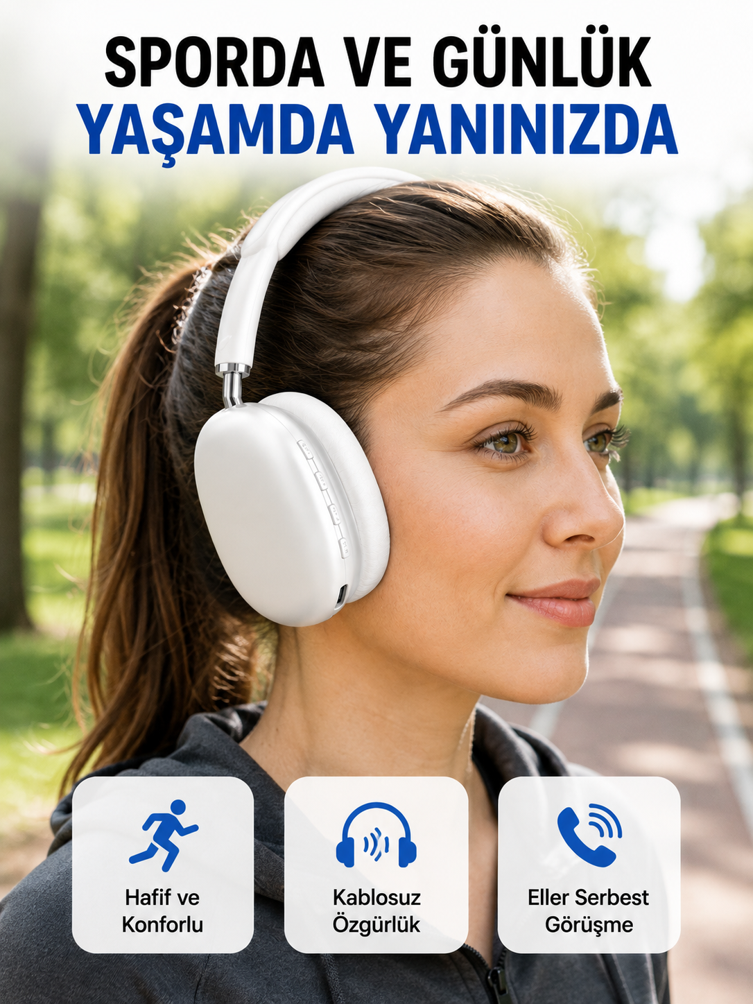 Stereo Ses Kaliteli Bluetooth Kulaklık | Katlanabilir ve Ergonomik Tasarım Yeni Nesil - Lisinya