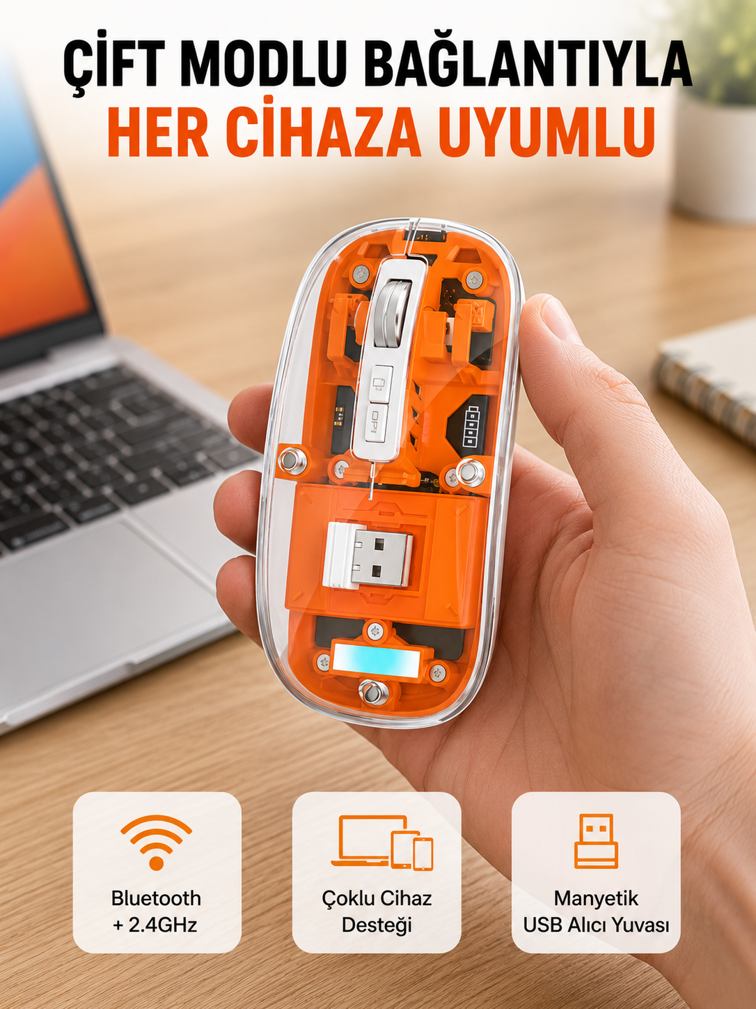 Hafif ve Taşınabilir Fare – 43 Gram, Otomatik Uyku Modlu Yeni Nesil - Lisinya Hafif ve Taşınabilir Fare – 43 Gram, Otomatik Uyku Modlu Yeni Nesil - Lisinya