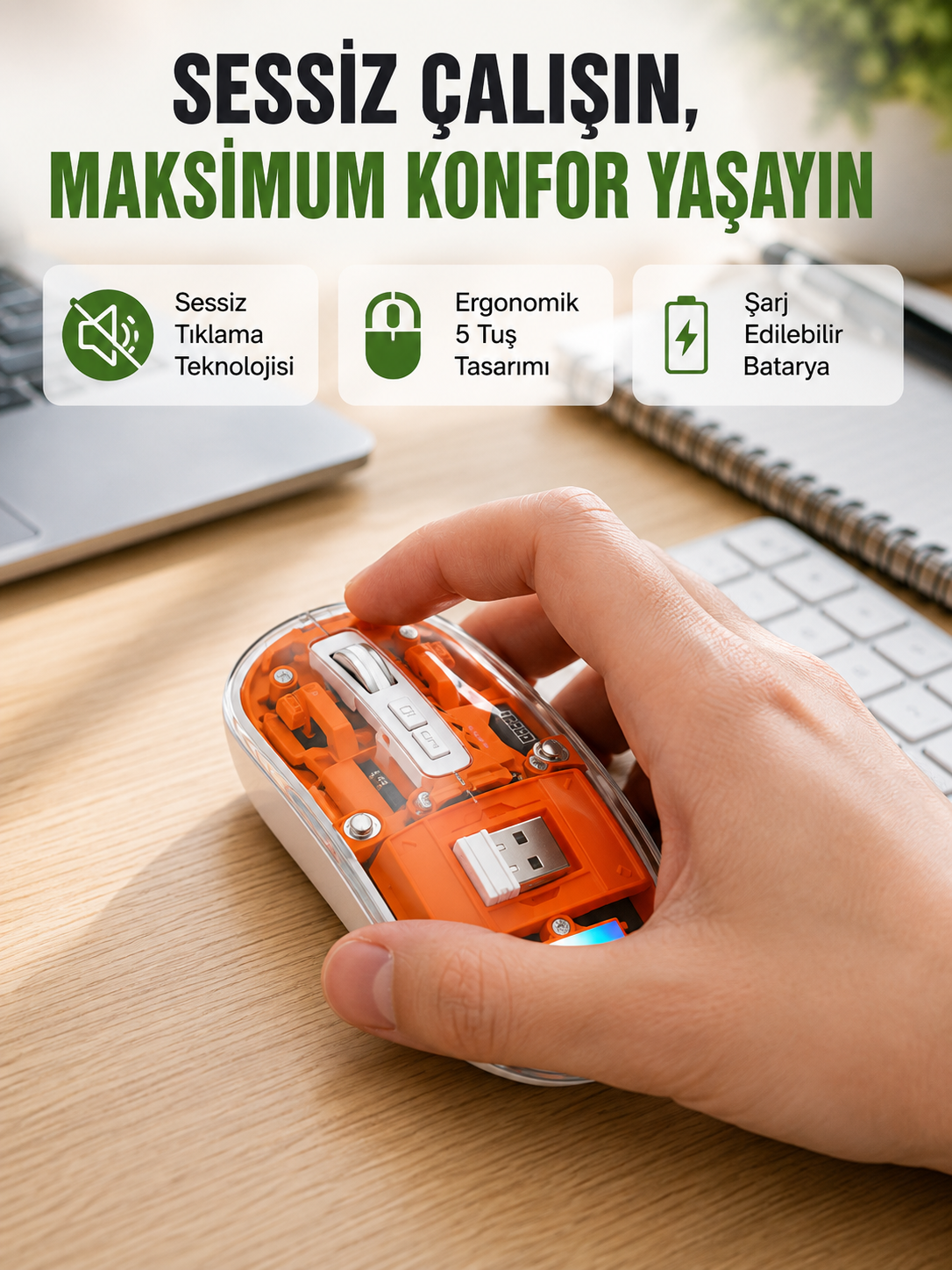 Geniş Uyumluluklu Kablosuz Fare – Windows, Mac, Linux Destekli Yeni Nesil - Lisinya Geniş Uyumluluklu Kablosuz Fare – Windows, Mac, Linux Destekli Yeni Nesil - Lisinya