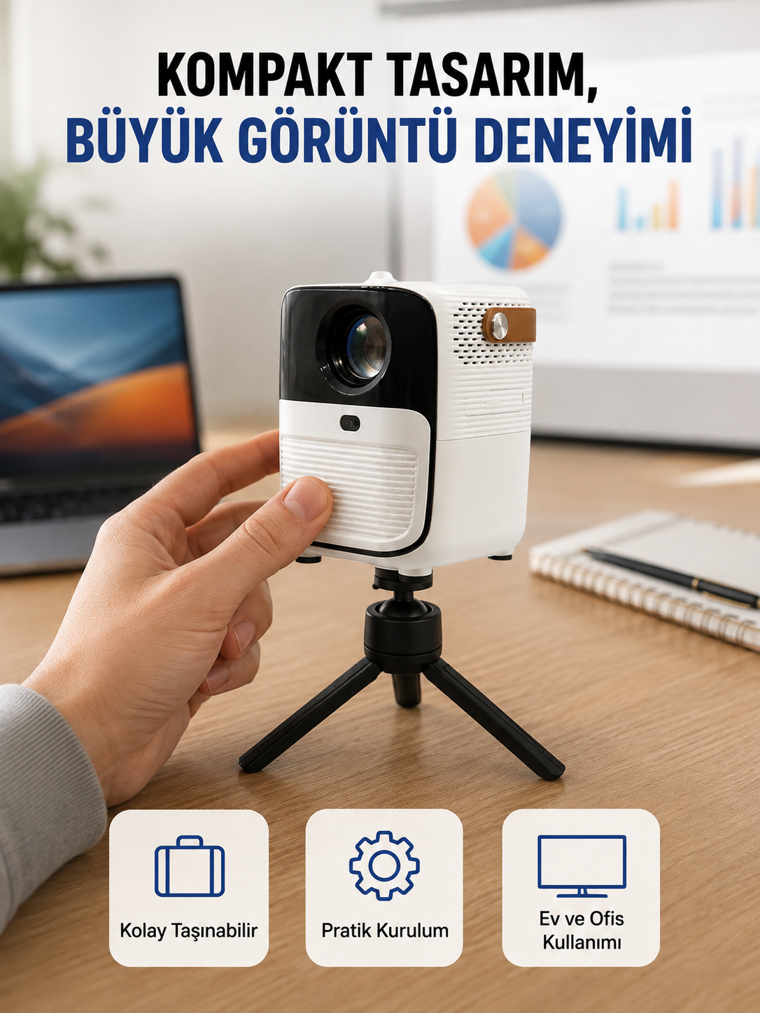 50 inç TV Deneyimli Projektör – Yakın Mesafede Geniş Görüntü Yeni Nesil - Lisinya