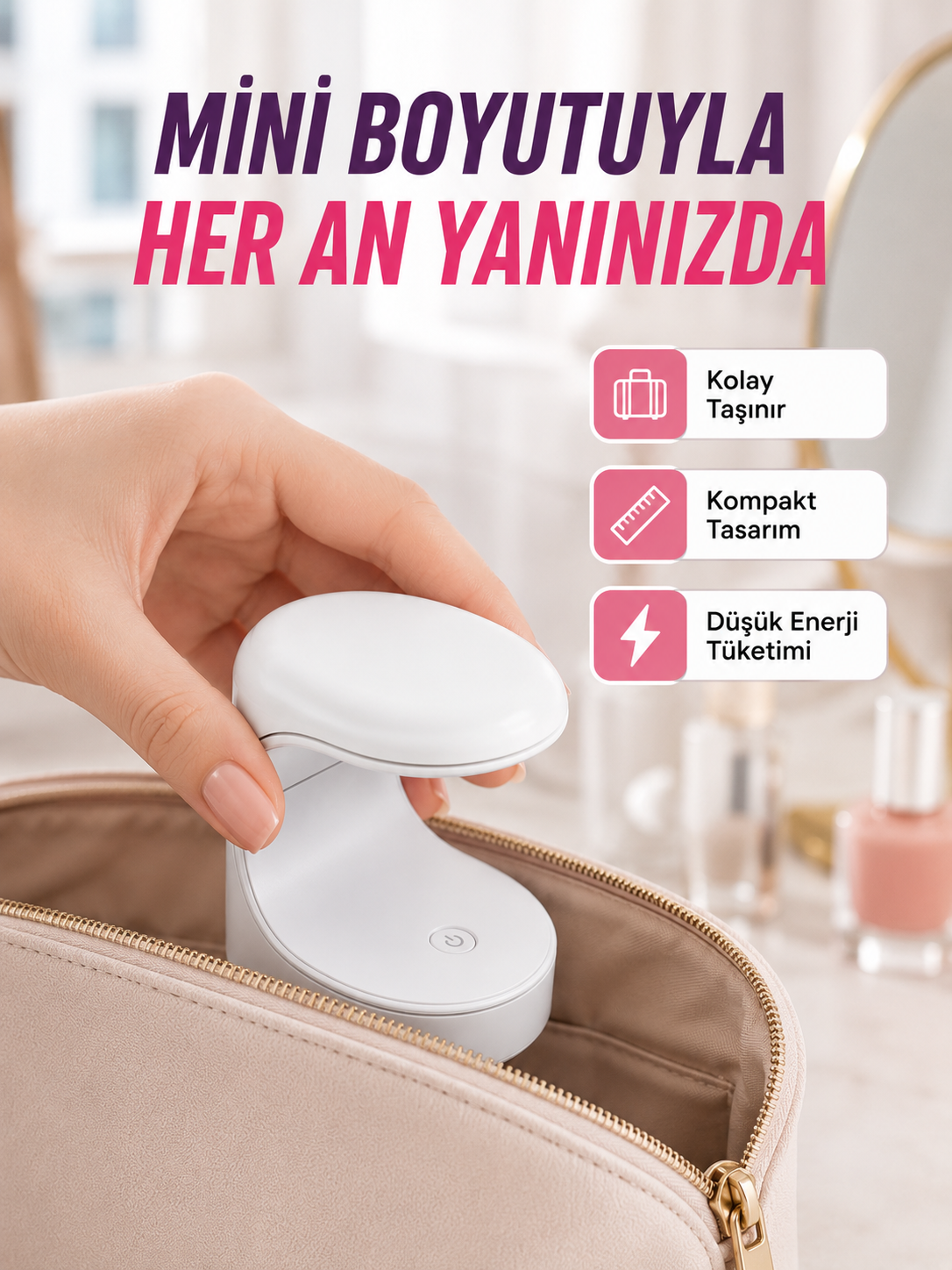 UV ve LED Jel Kurutmaya Uygun – Çift Dalga Boylu Mini Kurutucu Yeni Nesil - Lisinya UV ve LED Jel Kurutmaya Uygun – Çift Dalga Boylu Mini Kurutucu Yeni Nesil - Lisinya