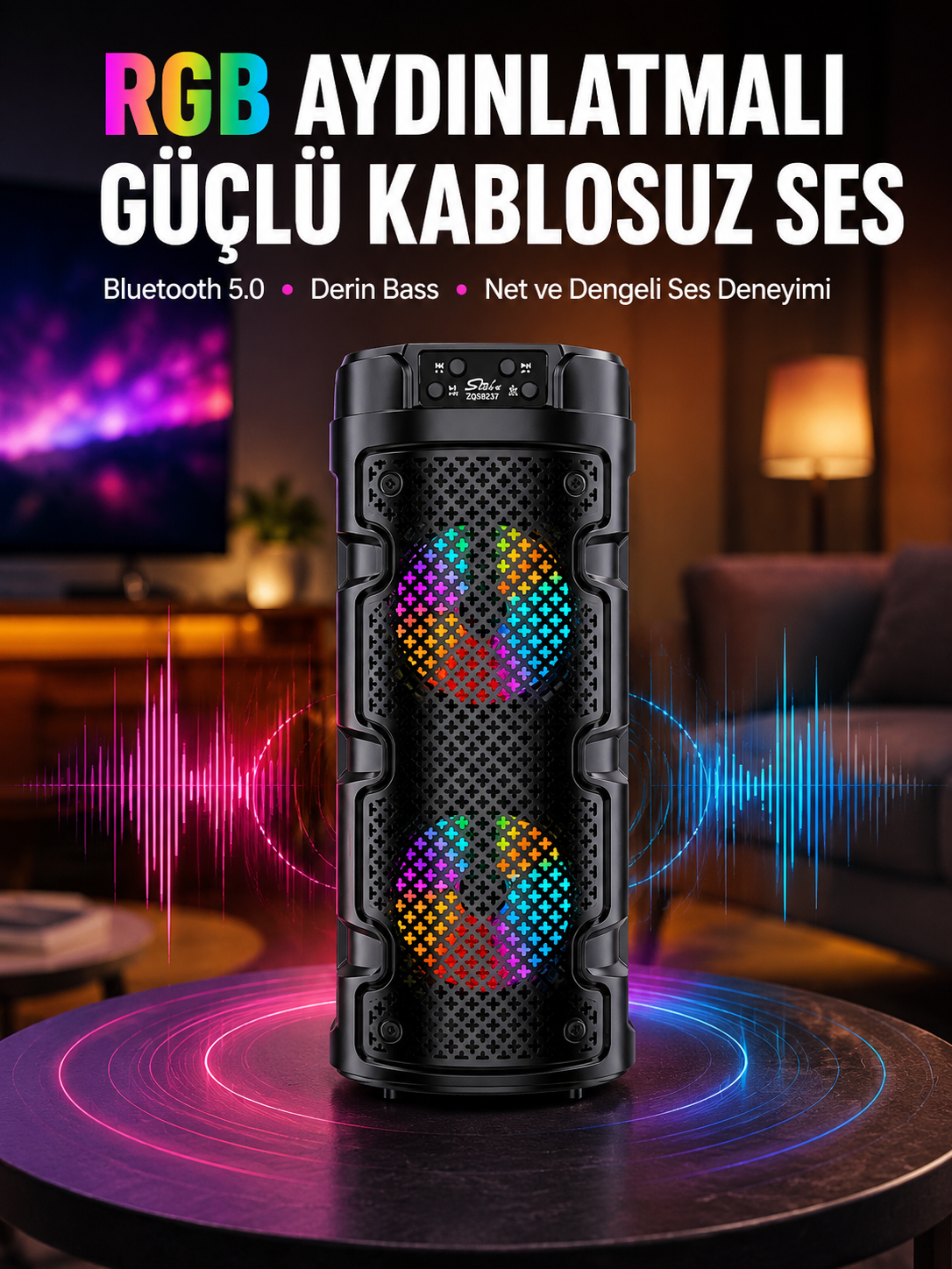 Bluetooth 5.0 Destekli Yüksek Ses Kaliteli Hoparlör Yeni Nesil - Lisinya