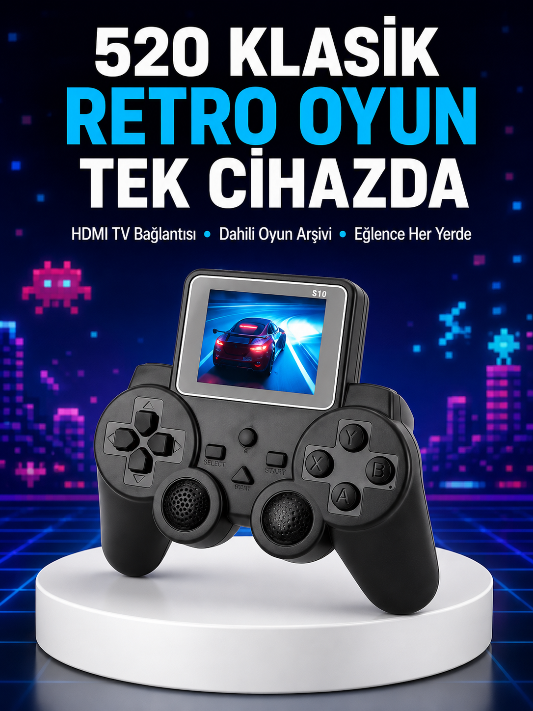 2025 A Kalite S10 Gamepad 520 Oyunlu TV Bağlantılı Retro Atari Konsolu Yeni Nesil - Lisinya