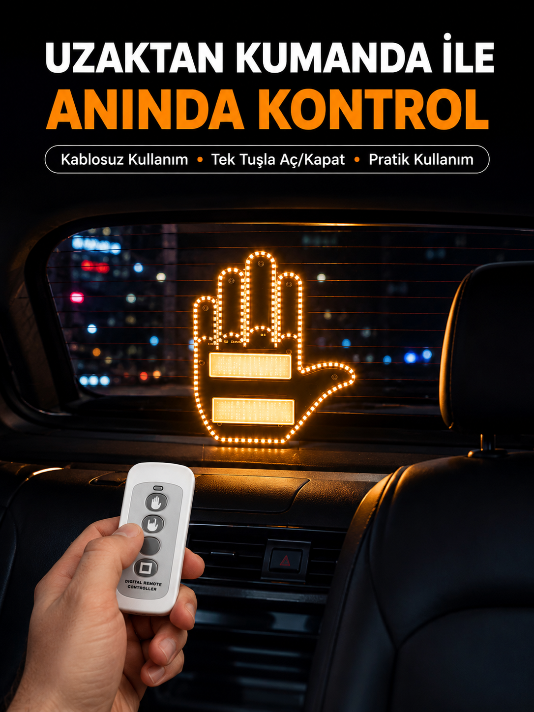 Naylon Bantlı Kolay Montajlı Araç Jest Işığı - Lisinya