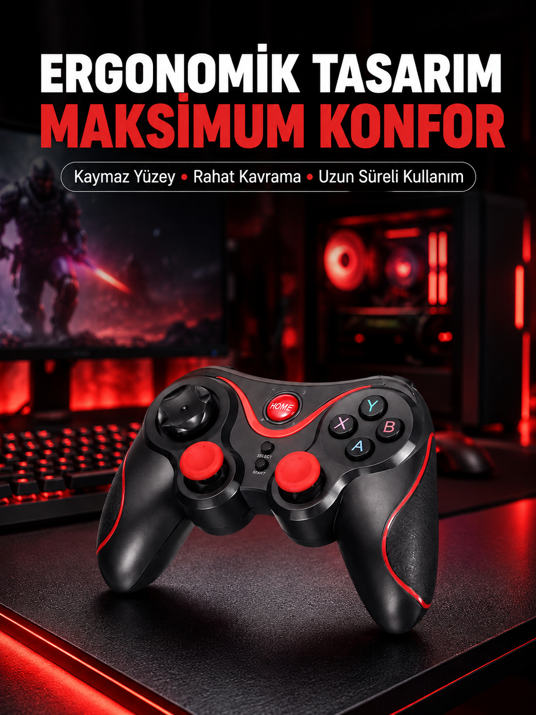 Rahat Kavrama ve Düşük Gecikme Teknolojili Gamepad - Lisinya Rahat Kavrama ve Düşük Gecikme Teknolojili Gamepad - Lisinya