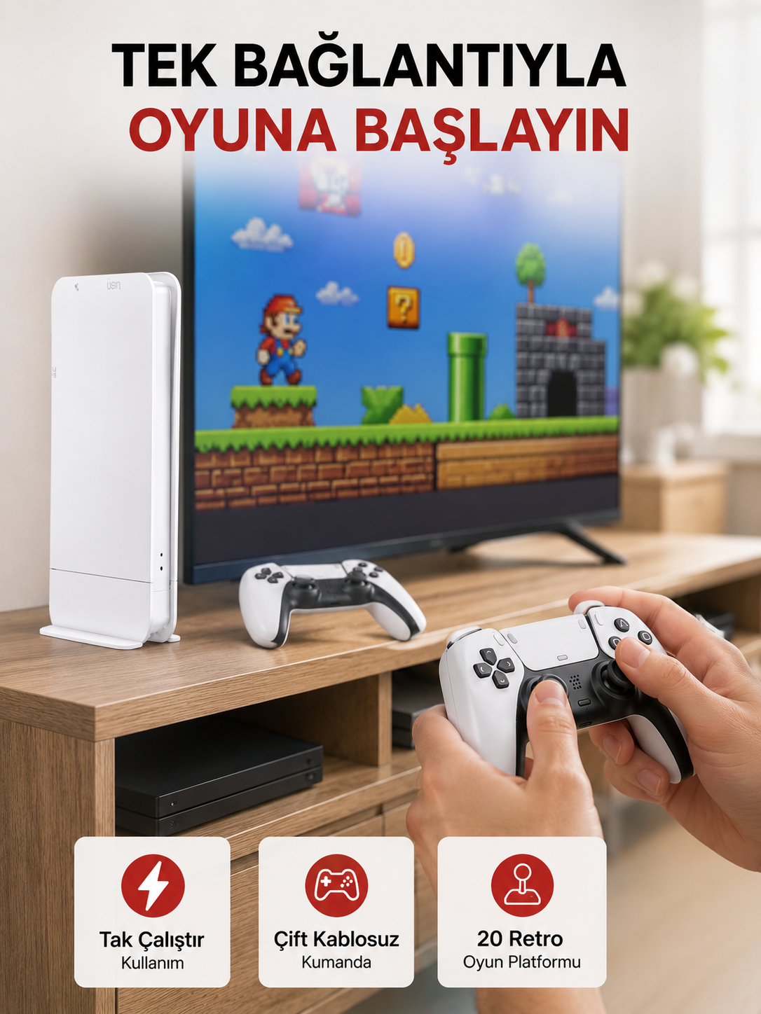 20.000 Klasik Oyun Dahili Kablosuz Kontrollü Oyun Kutusu - Lisinya