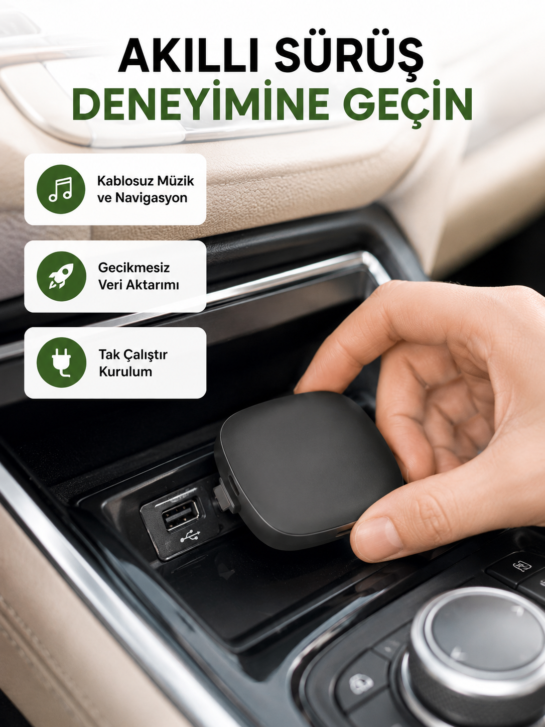 Android Auto Kablosuz Bağlantı Adaptörü 5.8GHz Hızlı WiFi ve Kompakt Tasarımlı Yeni Nesil - Lisinya Android Auto Kablosuz Bağlantı Adaptörü 5.8GHz Hızlı WiFi ve Kompakt Tasarımlı Yeni Nesil - Lisinya